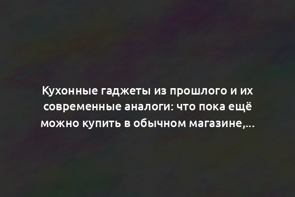 Кухонные гаджеты из прошлого и их современные аналоги: что пока ещё можно купить в обычном магазине, а что уже стало антиквариатом